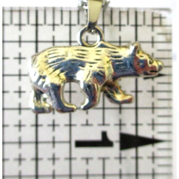 New Bear Pendant Necklace With 18" Chain Nature Wildlife Animal Gift - Picture 5 of 5